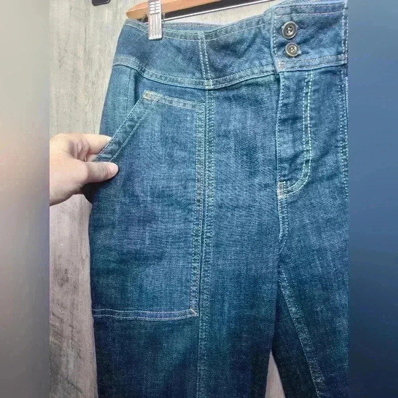 Pilcro and the Letterpress Anthropologie High Rise Trouser Bootcut Jeans Size 28 - Picture 8 of 16